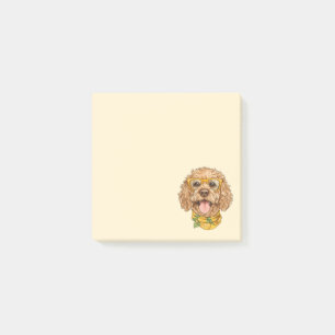 Süße Goldendoodle-Hundesonnenbrille Orangen Post-it Klebezettel