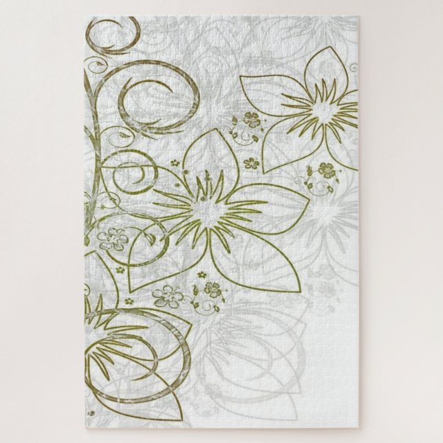 Süße goldene Blumen-Blumen-Puzzles  (Vertikal)