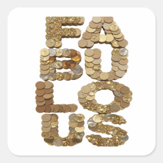 Süße goldene FABULOUS Label Design Quadratischer Aufkleber