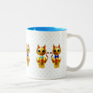 Süße goldene Katzen Zweifarbige Tasse