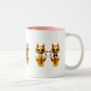 Süße goldene Katzen Zweifarbige Tasse