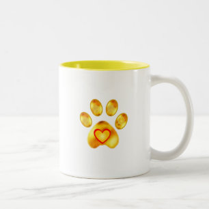 Süße goldene Pfote Zweifarbige Tasse