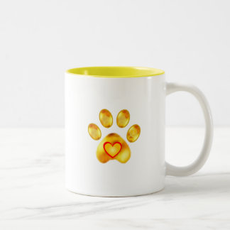 Süße goldene Pfote Zweifarbige Tasse
