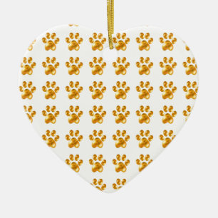 Süße goldene Pfoten Keramikornament