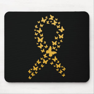 Süße goldene Schmetterlinge Band Kinderkrebs Awar Mousepad