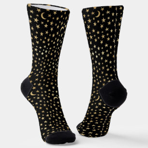 Süße goldene Sterne Halbmond Muster Socken