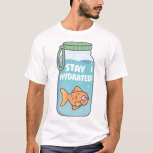 Süße Goldfische in Wasserflasche Bleib hydriert Lu T-Shirt