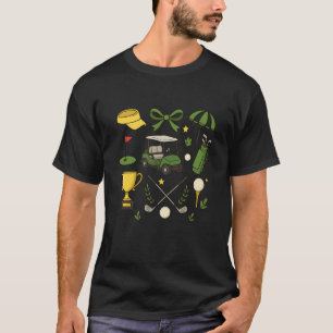 Süße Golfwagen-Schläger-Trophäe-Ball-Schirm Retro T-Shirt