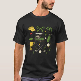 Süße Golfwagen-Schläger-Trophäe-Ball-Schirm Retro T-Shirt