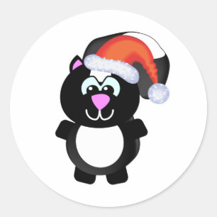 Süße Goofkins-Weihnachts-Skunk-Santa Runder Aufkleber