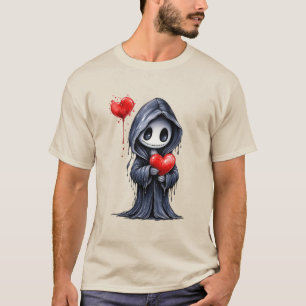 Süße gothische Todesengel-Herz-T-Shirt – Gruselige T-Shirt