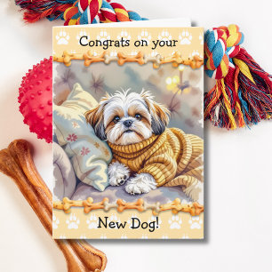 Süße Gratulation zu deinem neuen Hund  Karte