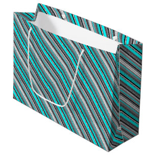 Süße graue aqua-aztekische Muster Große Geschenktüte