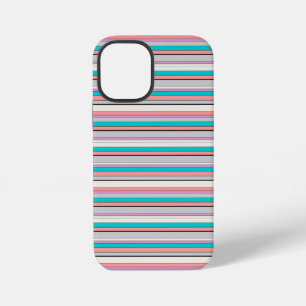 Süße graue aqua Streifen iPhone 12 Mini Hülle