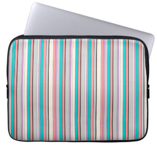 Süße graue aqua Streifen Laptopschutzhülle