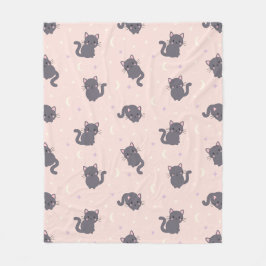 Süße graue Katze rosa Flanelldecke Fleecedecke