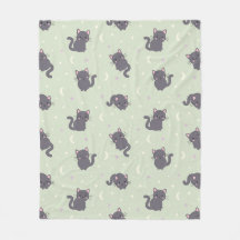 Süße graue Katze Sage Fleece-Decke