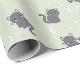 Süße graue Katze Sage Geschenkpapier