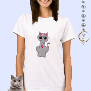 Süße graue Katze T-Shirt