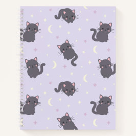 Süße graue Katzen Lila Spiralblock Notizbuch