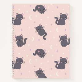 Süße graue Katzen Rosa Spiralblock Notizbuch