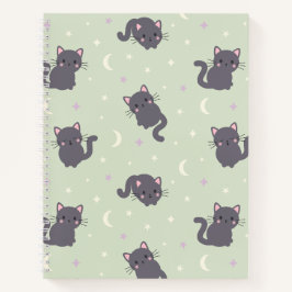 Süße graue Katzen Sage Spiralblock Notizbuch