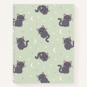 Süße graue Katzen Sage Spiralblock Notizbuch