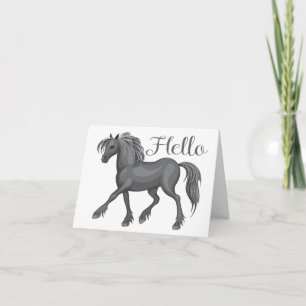 Süße graue Pferd-Hallo-Karte Reitsport Pferde Karte