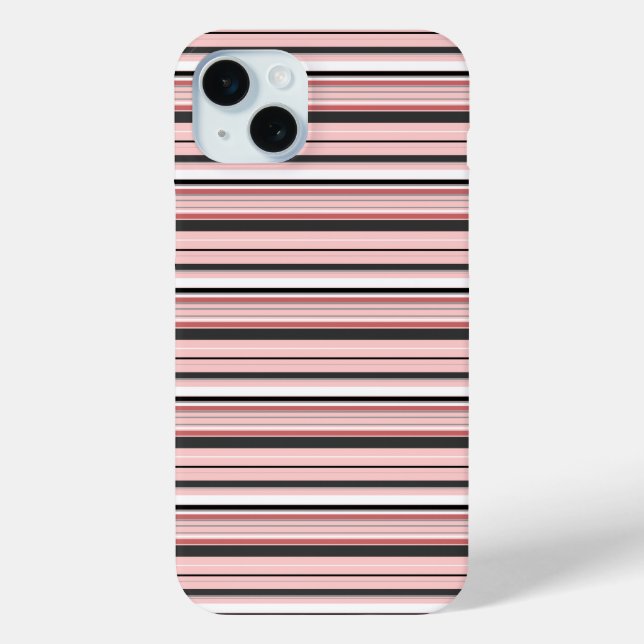 Süße graue rosa Streifen Case-Mate iPhone Hülle (Rückseite)