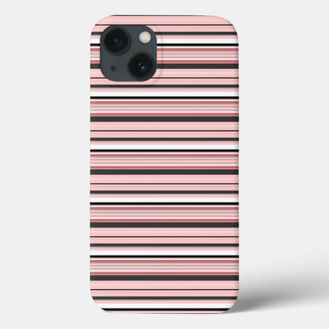 Süße graue rosa Streifen Case-Mate iPhone Hülle (Rückseite)