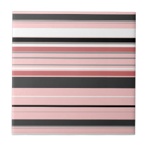 Süße graue rosa Streifen Fliese