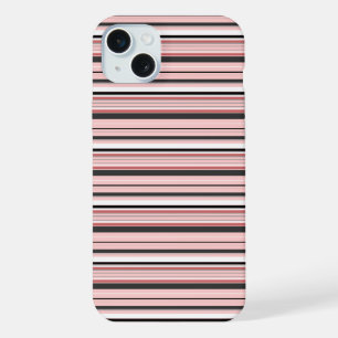 Süße graue rosa Streifen iPhone 15 Plus Hülle