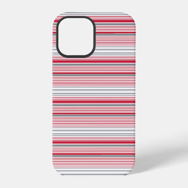 Süße graue rote Streifen iPhone 12 Pro Hülle (Rückseite)