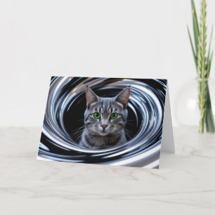 Süße Graue Tabby-Gyre Karte