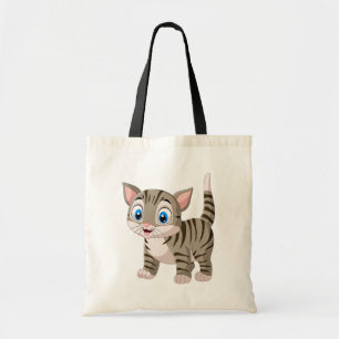 Süße graue Tabby-Kätzchen-Cartoon-Katze Tragetasche