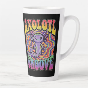 Süße groovy Hippie-Axolotl-Retro-70er-Regenbogen-K Milchtasse