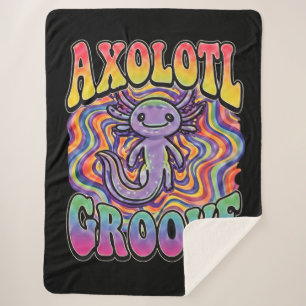 Süße groovy Hippie-Axolotl-Retro-70er-Regenbogen-K Sherpadecke