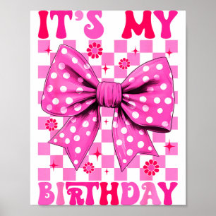 Süße Groovy Zum Geburtstag Coquette Schleife Mädch Poster