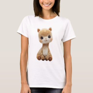 Süße große Augen unscharfe Baby-Alpaka-Frauen T-Shirt
