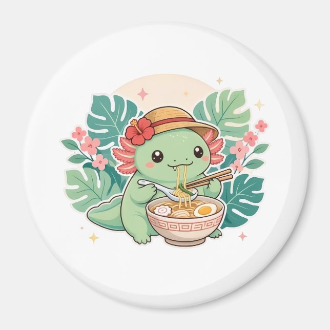 Süße grüne Axolotl-Magnete Magnet (Vorne)