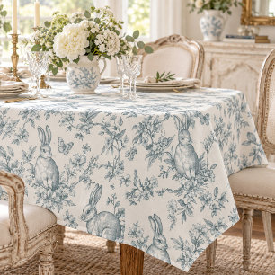 Süße grüne Bunny-Rabbits Französische Toile Tischdecke