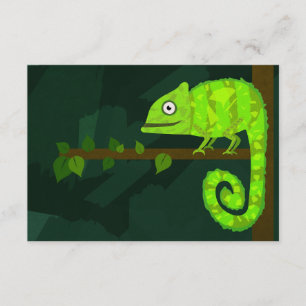 Süße grüne Chamäleon-Illustration tropisches Repti Begleitkarte