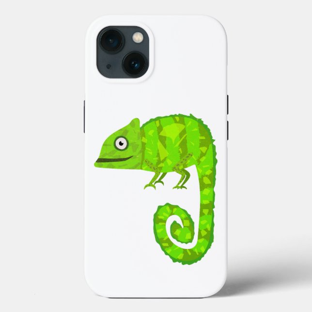Süße grüne Chamäleon-Illustration tropisches Repti Case-Mate iPhone Hülle (Rückseite)