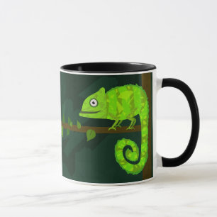 Süße grüne Chamäleon-Illustration tropisches Repti Tasse