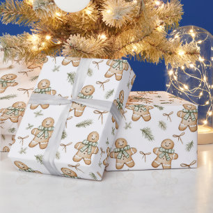 Süße grüne Creme Lebkuchen Kekse Weihnachten Geschenkpapier