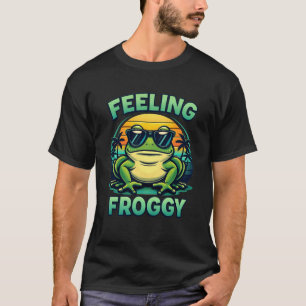 Süße grüne Frosch mit Sonnenbrille, der sich frosc T-Shirt