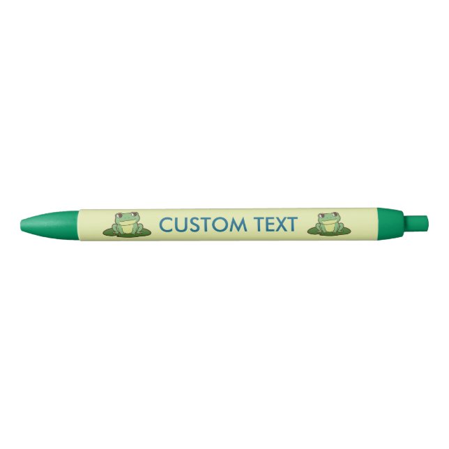 Süße grüne Frosch personalisierter Stift (Vorderseite)