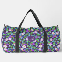 Süße grüne Frösche lila Monogramm-Tasche