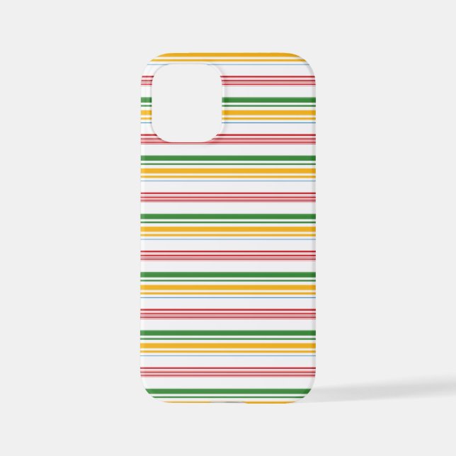Süße grüne gelbe Streifen iPhone 12 Mini Hülle (Rückseite)