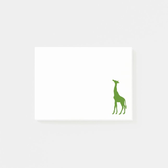 Süße grüne Giraffe Silhouette Post-it Klebezettel (Vorderseite)